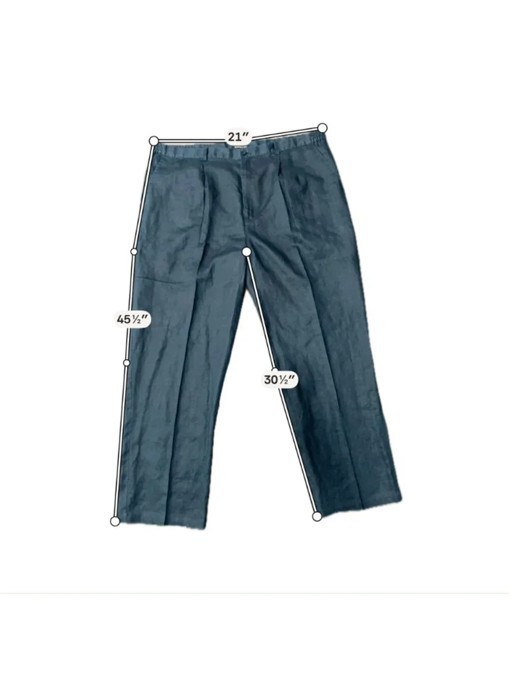 Godbody Collection 2XL Navy Linen Pants Pleated Elastic Waist Nomadcore Vintage